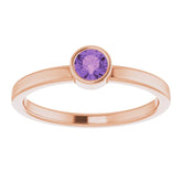 14K Rose 4 mm Natural Amethyst Ring